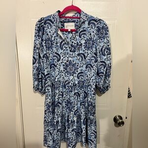 Blue Floral Midi Dress